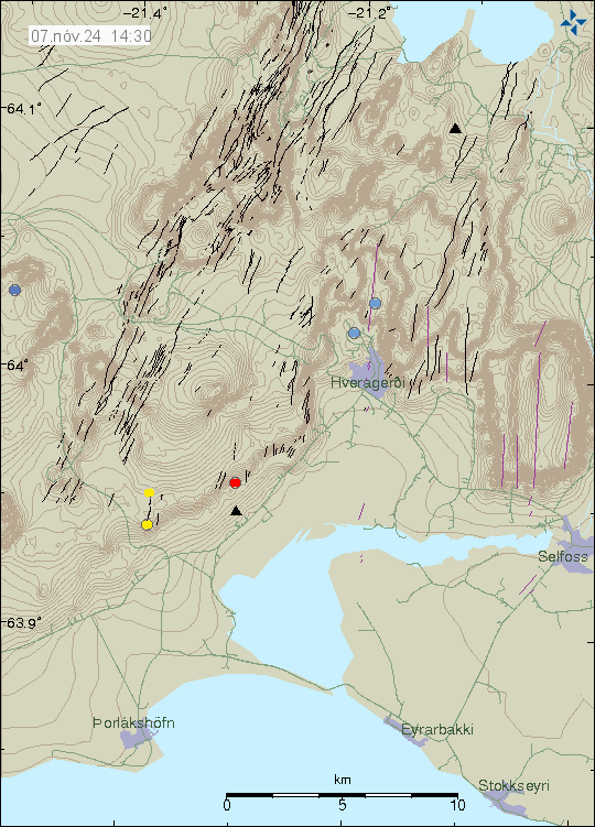 Map of earthquake epicentres