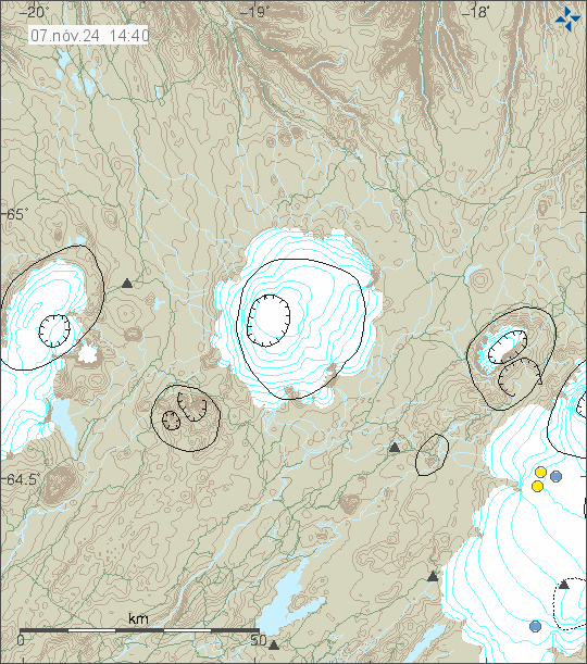 Map of earthquake epicentres