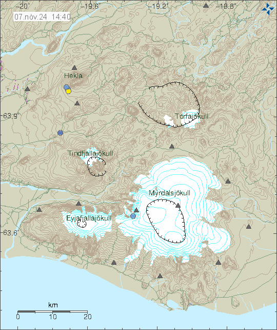 Map of earthquake epicentres