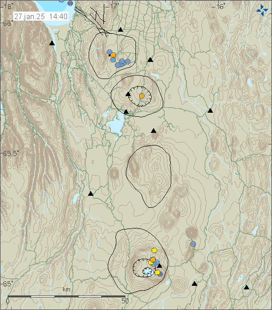 Map of earthquake epicentres