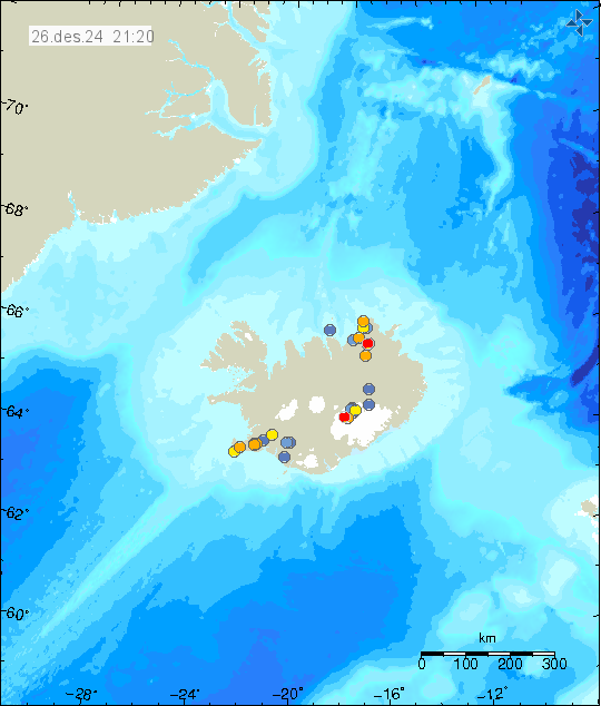 Map of earthquake epicentres