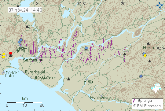 Map of earthquake epicentres