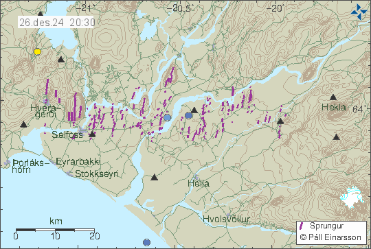 Map of earthquake epicentres