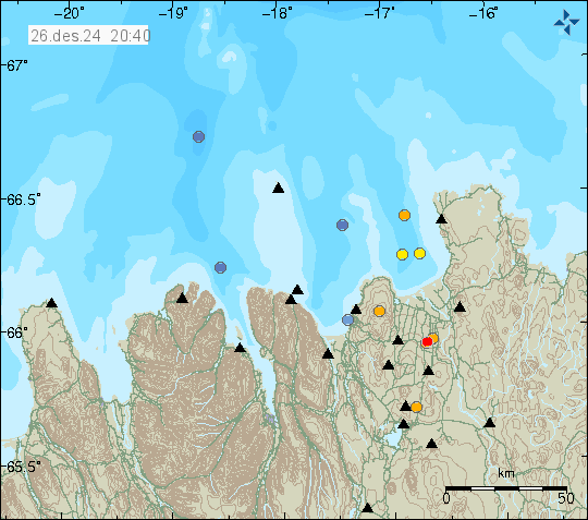 Map of earthquake epicentres