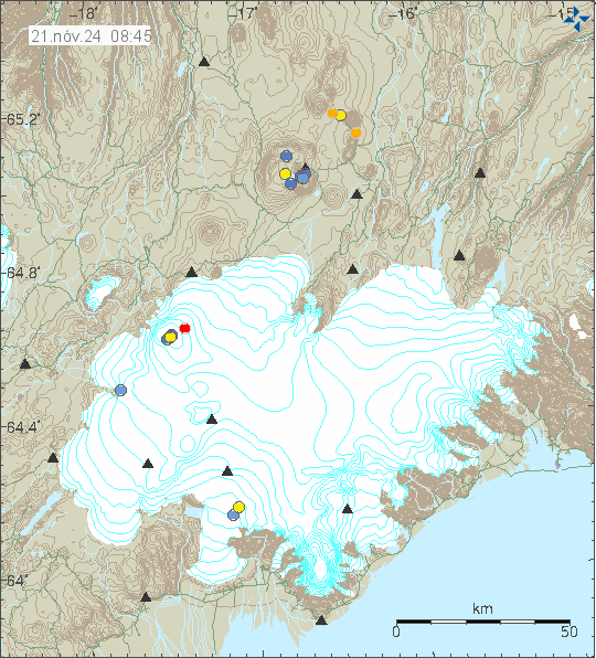 Map of earthquake epicentres