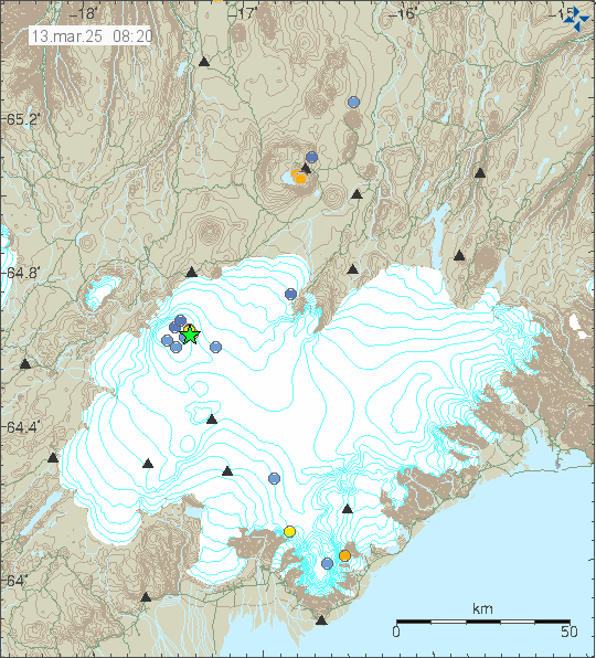 Map of earthquake epicentres